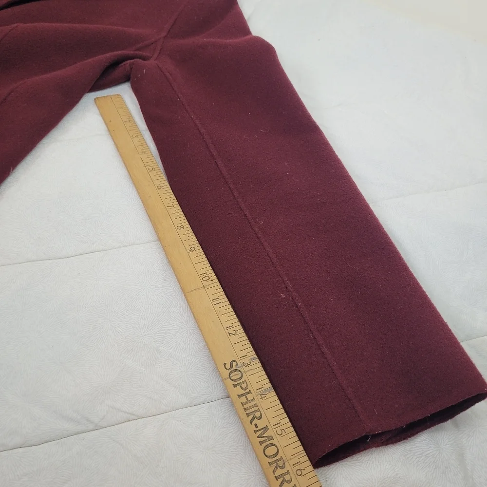 Talbots wool blend fitted maroon burgundy blazer logo buttons pockets office 8